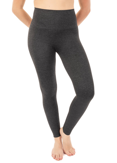 Full Shaping Legging with Double Layer 5" Waistband - Ash Grey