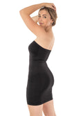 Seamless Strapless Full Body Shaping Slip Black