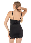 Shaping Body Slip with Lace Trim Black