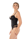 Smooth & Silky Bodysuit Shaper with Built-in Wire Bra and Sexy Lace Trims