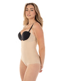 Wear your own Bra Bodysuit shaper with Targeted Double Front Panel Nude