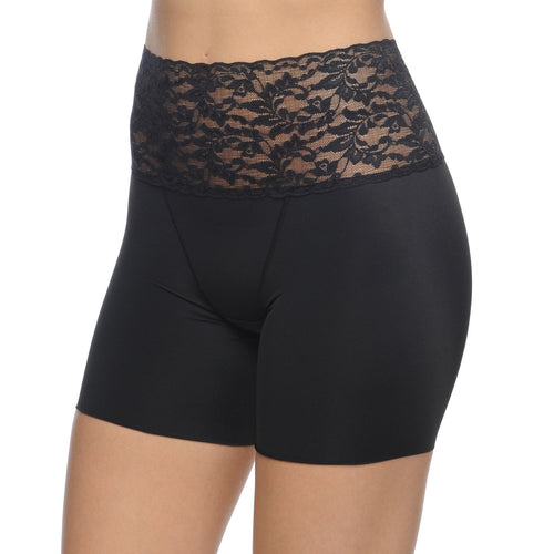Boy Short Slimmer with Lace Waist Band Black