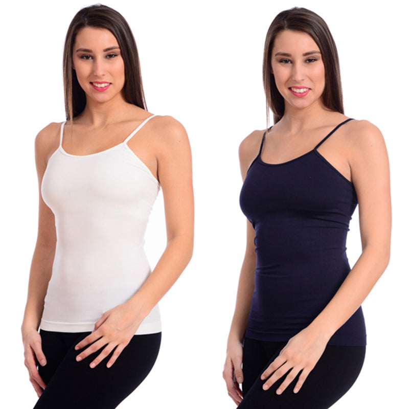 Seamless Camisoles 2 Pack Navy and Ivory