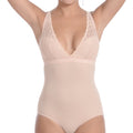 Lingerie look full bodysuit shaper with beautiful lace details nude