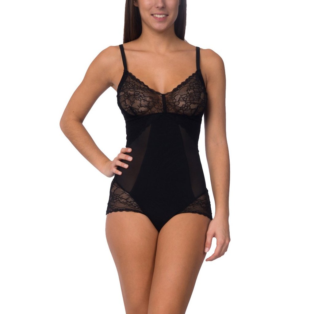 Bodysuit Shaper With Sexy Lace Detail Black