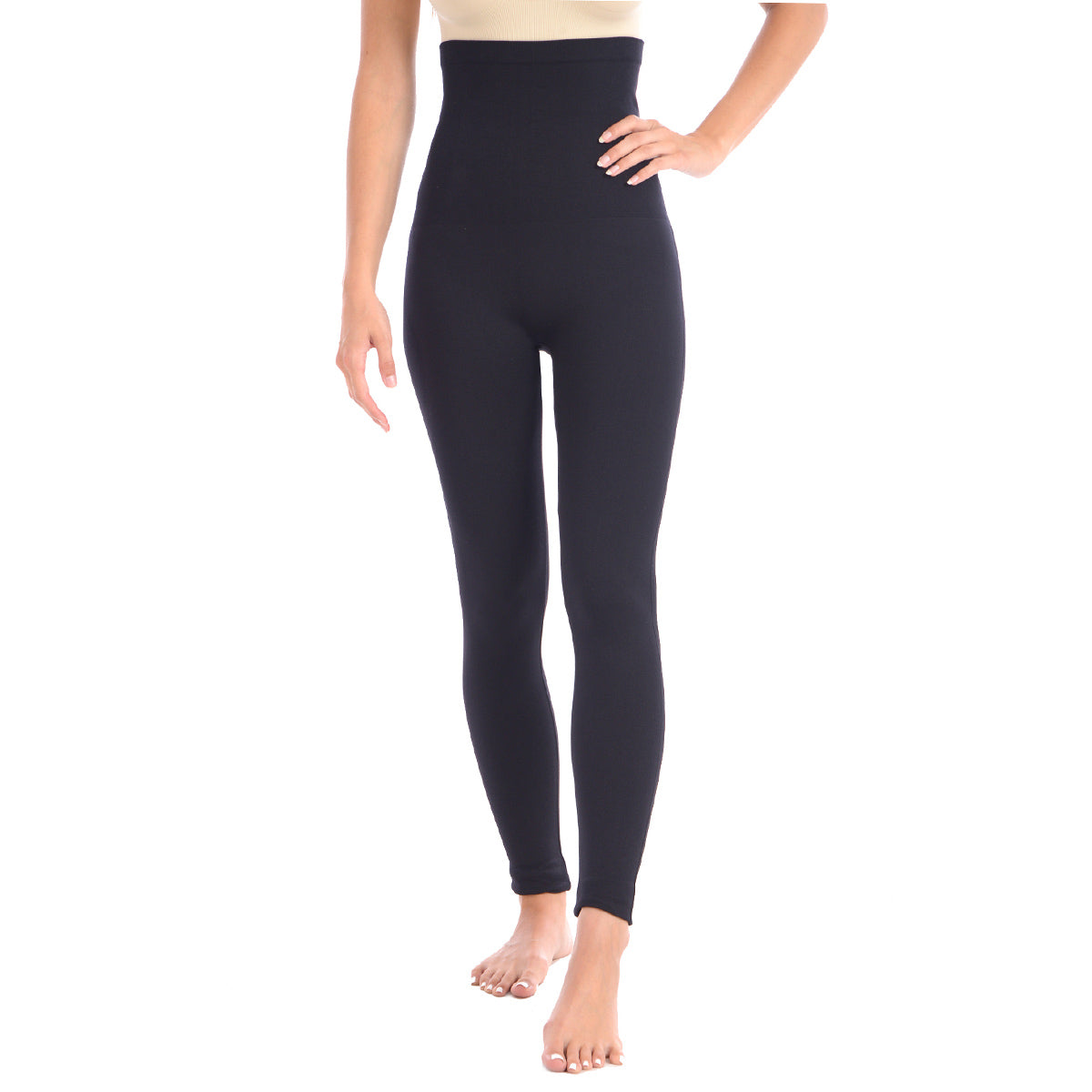 Full Shaping legging with Double Layer 5" Waistband - Black
