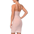 Hi power mesh full body slip shaper with lace detail at bust